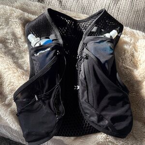 Salomon Black Running Vest with Water Bottles